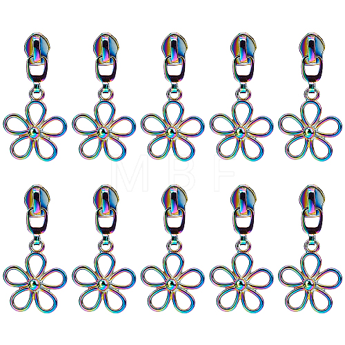 Gorgecraft 14Pcs Flower #5 Zinc Alloy Replacement Zipper Sliders FIND-GF0005-70C-1