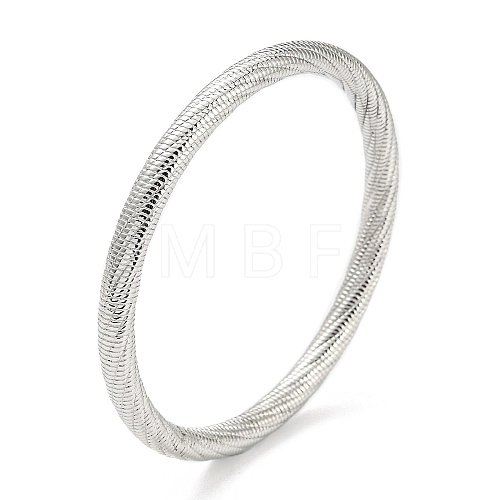 304 Stainless Steel Textured Bangles BJEW-G686-01P-1