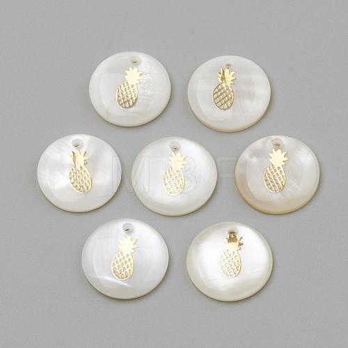 Freshwater Shell Pendants SHEL-Q010-009G-1