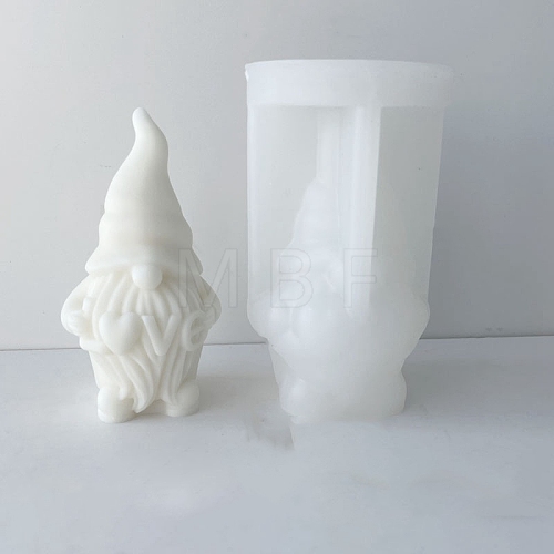 Female Style Valentine's Day Couple Dwarf/Gnome DIY Silicone 3D Statue Candle Molds WG82451-01-1
