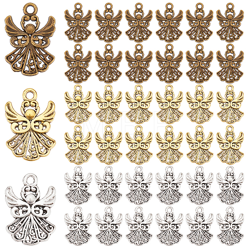   120PCS 3Colors Angel Tibetan Style Alloy Pendants TIBEP-PH0001-66-1