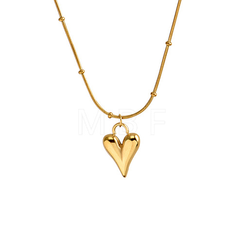 Fashionable Ladies Stainless Steel Heart Pendant Necklace AJ5965-1-1