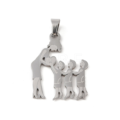 Mother's Day 304 Stainless Steel Pendants STAS-U002-03P-1