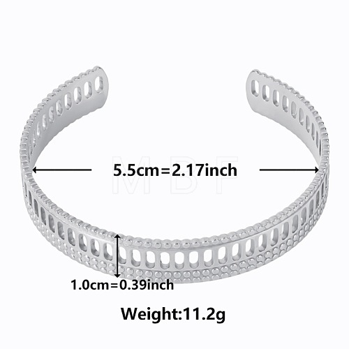 Non-Tarnish Elegant and Stylish Design Hollow 304 Stainless Steel Cuff Bangles for Women RF1630-1-1