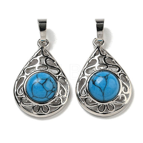 Synthetic Blue Turquoise  Pendants G-Q158-05P-08-1