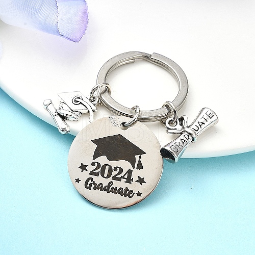 Flat Round Alloy Keychain KEYC-YW00090-03-1