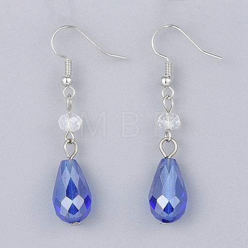 Electroplate Glass Dangle Earrings EJEW-JE03176-01-1