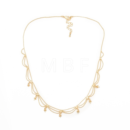 Brass Bib Necklace Making KK-N216-549-1