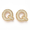 Brass Micro Pave Cubic Zirconia Pendants KK-N254-06G-Q-1