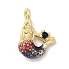 Brass Micro Pave Cubic Zirconia Enamel Pendants KK-L262-11G-1