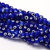 Handmade Evil Eye Lampwork Round Bead Strands LAMP-L055-10mm-06-1