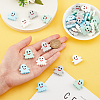 16Pcs 4 Colors Ghost Food Grade Silicone Beads SIL-CP0001-02-3