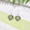 Alloy Heart with Cross Dangle Earrings for Women EJEW-JE05133-3