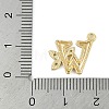 Brass Crystal Rhinestone Letter Links Connector Charms KK-S395-06G-W-3