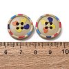 4-Hole Printed Opaque Resin Buttons RE-CBAB147-19-3