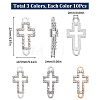 SUNNYCLUE 30Pcs 3 Colors Alloy Crystal Rhinestone Connector Charms ALRI-SC0001-39-2