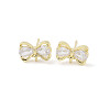 Bowknot Brass Stud Earrings Findings KK-L214-01G-1