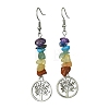 Natural & Synthetic Mixed Stone Chips Dangle Earrings EJEW-JE05390-01-1