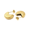 304 Stainless Steel Fan-shaped Stud Earrings for Women EJEW-U020-07G-2