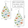 Teardrop with Dinosaur Imitation Leather Dangle Earrings FS-WGBCE63-01-1