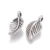 Tibetan Style Alloy Leaf Pendants TIBEP-1011-AS-FF-1