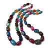 Dyed Natural Agate Cuboid Graduated Beaded Necklaces with Alloy Clasps NJEW-C113-01E-4