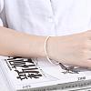 Simple Silver Color Plated Brass Cuff Bangles Torque Bangles BJEW-BB00632-3