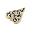 Brass Micro Pave Clear Cubic Zirconia Pendants KK-L228-43B-G-2