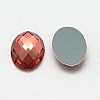 Faceted Glass Oval Cabochons GGLA-F008C-22-2