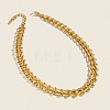 Vintage Style 304 Stainless Steel Triangle V Shaped Link Chain Necklaces for Women JI3504-1-1