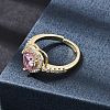 Brass Micro Pave Cubic Zirconia Cuff Open Rings CU-CBA5C10-04G-1