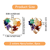 8Pcs 2 Colors Chakra Natural Gemstone Chip Pendants FIND-FH0005-10-2