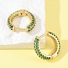 Brass Cubic Zirconia Hoop Earrings EJEW-A156-05G-02-2