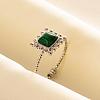 Square Natural Malachite Finger Rings EW3188-3-1