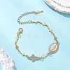 Brass Sideways Link Chains Bracelets BJEW-JB13257-1