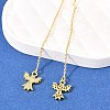 Bird Brass Micro Pave Clear Cubic Zirconia Ear Thread EJEW-H182-08G-2