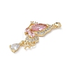 Brass Micro Pave Cubic Zirconia Pendants KK-A299-22G-02-2