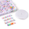 DIY 26 Letter Acrylic Beads Stretch Bracelets Kits for Children's Day DIY-LS0001-04-2