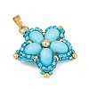 Handmade Glass Seed Beaded & Synthetic Dyed Imperial Jasper Beads Pendants PALLOY-MZ00751-01-4