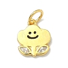 925 Sterling Silver Pave Clear Cubic Zirconia Smiling Face Cloud Flower Charms STER-A051-03G-1