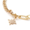 Brass Star Charm Bracelets BJEW-JB05830-02-2