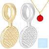 2Pcs 2 Colors 925 Sterling Silver Glue-on Flat Pad Bails STER-BBC0009-76-1