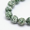 Natural Green Spot Jasper Beads Strands X-G-L148-14mm-01-1