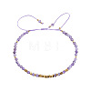 Adjustable Natural Amethyst Bead Braided Bracelets QC4943-5-1