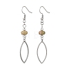 Natural Mixed Stone Horse Eye Dangle Earrings EJEW-JE06814-4