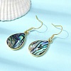 Brass Natural Paua Shell Dangle Earrings EJEW-M060-19B-G-2
