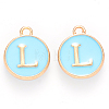 Golden Plated Alloy Enamel Charms ENAM-S118-04L-1