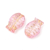 Electroplate and Golden Metal Enlaced Glass Beads EGLA-T029-01E-2