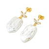 Brass Micro Pave Cubic Zirconia Stud Dangle Earrings for Women EJEW-JE07279-5