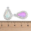 UV Plating Alloy with Mixed Color Glass Rhinestone Pendants FIND-M018-39P-3